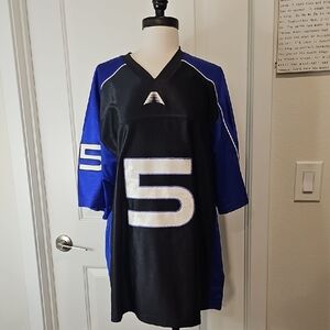 Black & Royal Blue Football Jersey with White Number 5